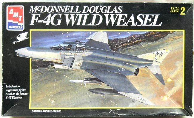 AMT 1/48 McDonnell Douglas F-4G Wild Weasel Phantom - 561st FW 35th FW George AFB California / 23rd TFS 52nd TFW Spangdahlem Germany, 8913 plastic model kit